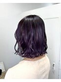 パープルカラーウェーブボブ