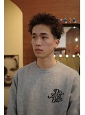 メンズスパイキーショート刈り上げスキンフェード眉毛カット岡山