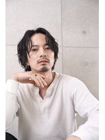 トラスト ザ バーバー 東京駅日本橋店(TRUST the Barber)&nbsp;センターパート/メンズミディアム/スパイラルパーマ
