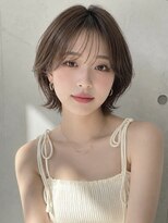 ノア 三宮店(NOA)&nbsp;【NOA】丸みショートボブ×顔まわりレイヤー×透明感ブラウン
