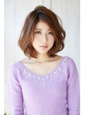 ミディアム レイヤー ニュアンス パーマ 