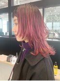 ローズピンク_ネオウルフ外ハネボブアッシュブラウン_ba275671
