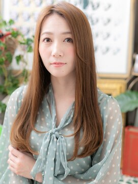 カバーヘア イヴ 戸頭店(COVER HAIR EVE) 大人かわいいミルクティーブラウン小顔ロングa戸頭20代30代40代