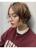 ショートパーマ　ホワイトアッシュ　佐々木