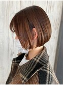 切りっぱなし/大人可愛い/ミニボブ/ツヤ感/ノーブル/ボブルフ