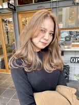 ラパンセヴェール(LA PENSEE VERT)&nbsp;ワンブリーチベージュ×レイヤーカット