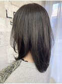 柔らかアッシュなセミロング