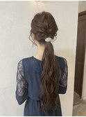 ロングポニーテールアレンジ