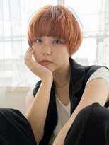 トレヘアー 京都 烏丸(tRe hair)&nbsp;ラフマッシュショート　アプリコットオレンジ