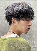 マッシュシャドウパーマテテ風無造作パーマ刈り上げなし