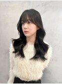 ミニウルフレイヤーカット顔周り前髪韓国ミディアムロング/柏柏