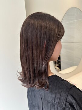 ミズチャーム(Ms.CHARM) 外はねミディ/チョコカラー