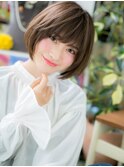 小顔補正カット黒髪前下がり切りっぱなしボブh3大宮20代30代40代
