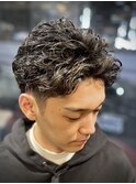 ツーブロショート×リバースパーマ