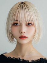 レヴ 草加店(LEV.)&nbsp;イメチェン　外ハネ　ボブ　美髪　ワイドバング　ブルーブラック