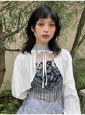 フェイスレイヤーカットミディアムヘア