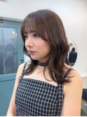 オリーブブラウン/透明感カラー/くびれヘア/流れるお顔周り