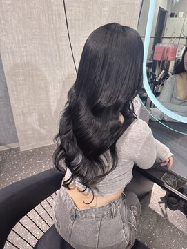 ラニシス ヘアー(Lanisis Hair) 艶ブラック★シルバーインナーカラー