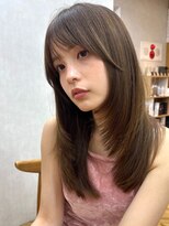 ガーデン 銀座(GARDEN)&nbsp;レイヤー ミディアム 顔まわりカット 前髪 チョコレートブラウン