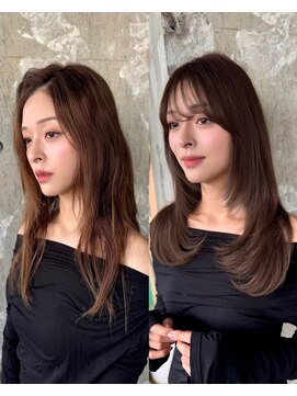 ロビー 表参道(ROBBY) ミディアムレイヤーカット/30代40代50代/顔周りカットくびれヘア