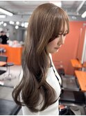 レイヤーカット/韓国/ブリーチなし/ヘーゼルベージュ/顔周り