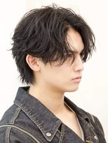 ルーシー 名古屋栄(LUCEY) センターパートニュアンスパーマフェザーパーマ波巻きパーマ