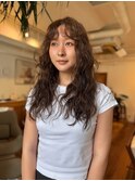 ぽってりバングウェーブヘア/朝1分でかわいいパーマヘア