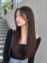 バグズ ヘアデザイン 桔梗が丘店(Baguz HAIR DESIGN) 艶髪ショコラブラウン韓国風ストレートロングヘア