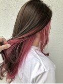 20代30代◎大人可愛いインナーカラーピンクピアスカラー