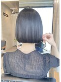 #切りっぱなしボブ#黒髪#ブルージュ#ワイドバング【吉祥寺】