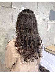 【わだロング】黒髪ロングフレンチガーリーデジタルパーマ