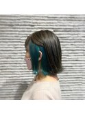20代30代/グリーンカラー/インナーカラー/イヤリングカラー