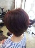 大人可愛い30代40代50代60代前下がりショートボブ丸みショート◎