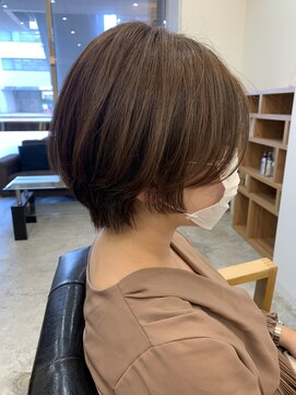 カキーン(cakeen) 美シルエット◎前髪なし大人ショートダークグレージュ30代40代