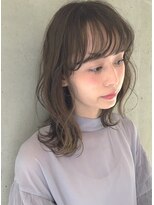 シーン(SCEN) シースルーバング抜け感ミディアム ニュアンスカラー