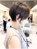 大人丸みショートボブ/ショート/丸みショート/ボブ/ハイライト