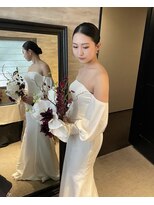 花嫁ヘア　前撮りヘア　二次会ヘア　タイトシニヨン　結婚式ヘア