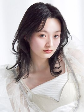 ラフィス ヘアー ピア― 高知店(La fith hair peer) 【La fith】暗髪カラー×センターパート