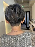 40代50代60代マッシュショート/白髪ぼかしハイライト