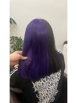 ラフ 原宿(L.a.a.g.f harajuku) パープル×ブラック ツートンカラー @原宿