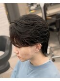 毛流れリバースパーマセンターパートフェザーパーマメンズパーマ