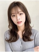 こなれヘア薄めバング前髪シースルーバングモテ髪#506f0602