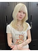 顔型別ヘアスタイル特集　ホワイトブロンド