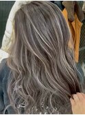 r397ハイライトバレイヤージュ海外ヘアレイヤー白髪ぼかし