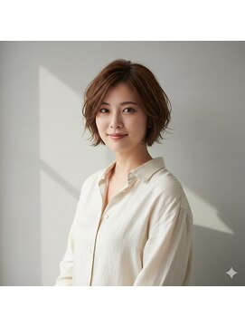 エルシー 江坂店(Lc) 大人可愛い30代40代50代小顔◎マッシュショートボブカット