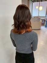 エトレ(etore)&nbsp;ミディアム/レイヤーカット/インナーカラーオレンジブラウン