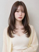 オリンテ バイ レシッド 表参道(orente by rcid)&nbsp;髪質改善ハッシュカット顔周りミディアムレイヤーカットべージュ