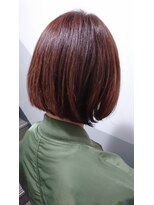ミエル ヘア 新宿(miel hair)&nbsp;モダンレトロダークレッド前下がり暗めカラー