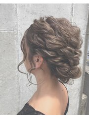 結婚式★ヘアセット★大人ルーズヘア★ノットヘア