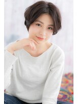 ミック ヘアアンドメイク アップ 駒込店(miq Hair&Make up)&nbsp;クールフェミニン…黒髪センターパート小顔前下がりボブc1
